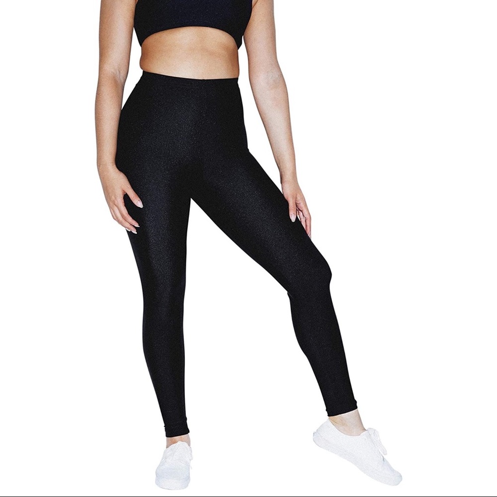 American Apparel Black Nylon Tricot Leggings
